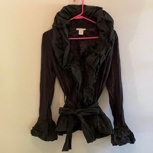 Alberto Makali Ruffled Crinkle Jacket, Sz M